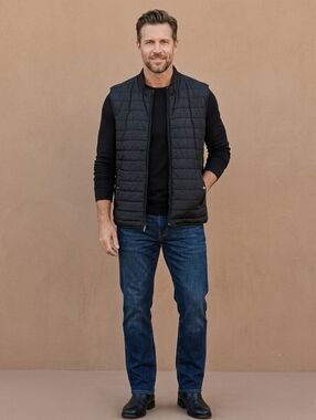 $89 Alfani Mens Quilted Zip-Front Nylon Vest